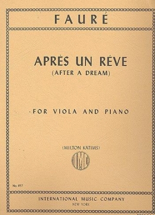 Apr�s un r�ve for viola and piano
