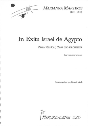 In exitu Israel de Agypto f�r Soli, gem Chor und Orchester Partitur