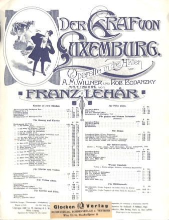 Bist du's lachendes Gl�ck  aus Der Graf von Luxemburg f�r Gesang und Klavier