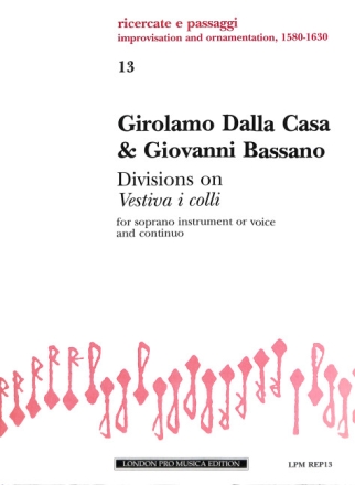 Divisions on 'Vestiva i colli' for soprano instrument (voice) and bc