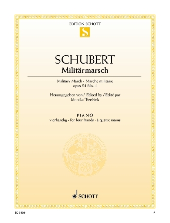 Milit�rmarsch op.51,1 f�r Klavier zu 4 H�nden