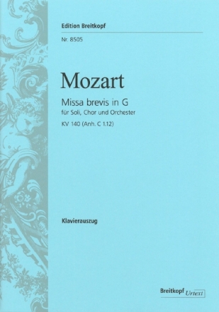 Missa brevis G-Dur KV140 f�r Soli, Chor, Orchester und Orgel Klavierauszug (la)