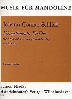 DIVERTIMENTO D-DUR FUER 2 MANDOLINEN UND CEMBALO HLADKY, VINZENZ, ED