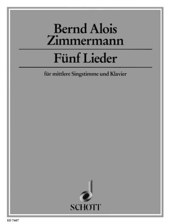 5 Lieder (1942-46) f�r mittlere Singstimme und Klavier