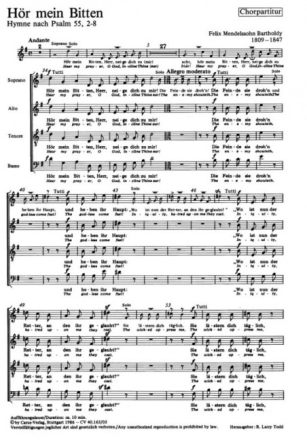 H�r mein Bitten (Orchesterfassung) f�r Sopran, Chor und Orchester Chorpartitur (dt/en)
