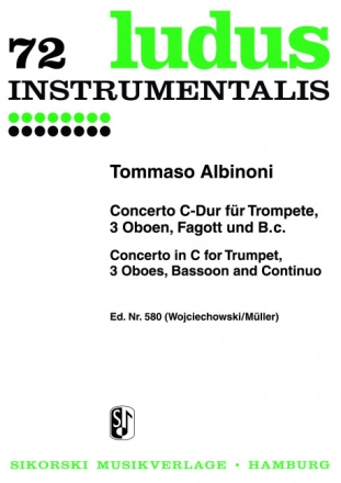 Konzert C-Dur f�r Trompete, 3 Oboen, Fagott und Bc Stimmen