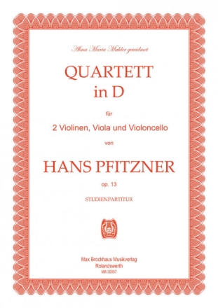 Streichquartett D-Dur op.13  Studienpartitur