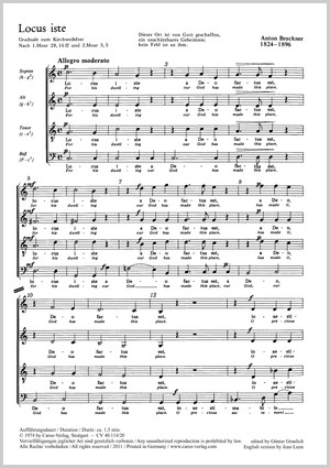 LOCUS ISTE FUER GEM CHOR A CAPPELLA PARTITUR (EN/LA)