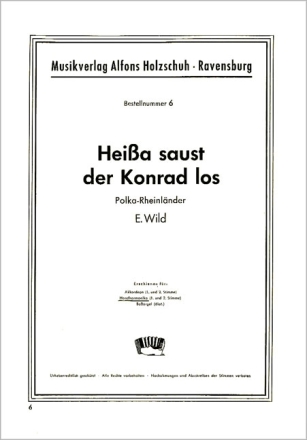 Hei�a saust der Konrad los Polka f�r Handharmonika
