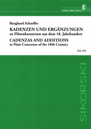 Kadenzen und Erg�nzungen zu Fl�tenkonzerten des 18. Jahrhunderts 