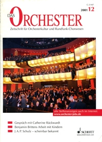 DAS ORCHESTER 12/2001 ZEITSCHRIFT FUER ORCHESTERKULTUR UND RUNDFUNK-CHORWESEN