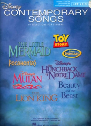 Disney contemporary Songs (+CD): for low voice and piano