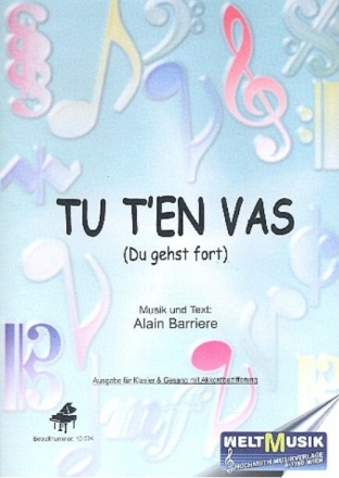 Tu t'en vas Klavier/Gesang/Gitarre Einzelausgabe (st/frz)