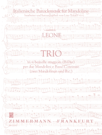 Trio B-Dur f�r 2 Mandolinen und Bc Stimmen