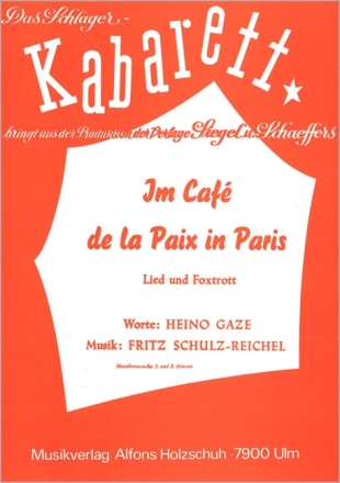 Im Cafe de la Paix f�r diatonische Handharmonika (mit 2. Stimme)
