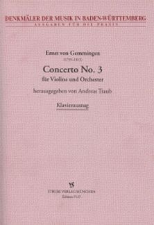 Concerto No.3 f�r Violine und Orchester Klavierauszug