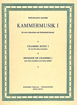 Kammermusik Band 1 f�r 2 Akkordeons mit Melodiebass-Manual