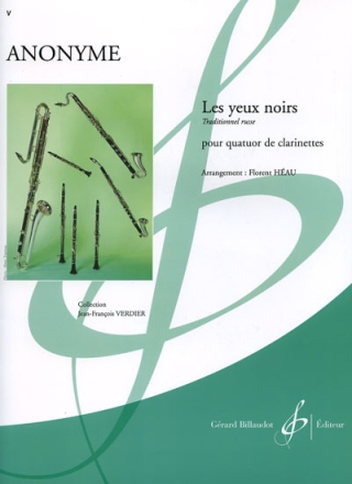 Les yeux noirs traditionnel russe pour quatuor de clarinettes, partition+parties