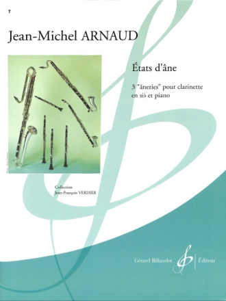 Etats d'ane 3 aneries pour clarinette en sib et piano Verdier, Jean-Fr., ed