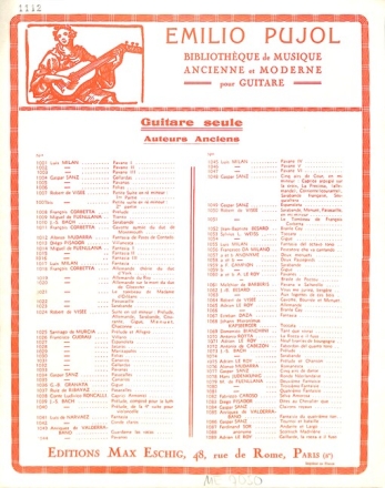 Bourree pour 2 guitares partition Pujal, E., ed+arr.