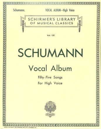 Vocal album 50 songs for high voice and piano Schirmer's library vol.120