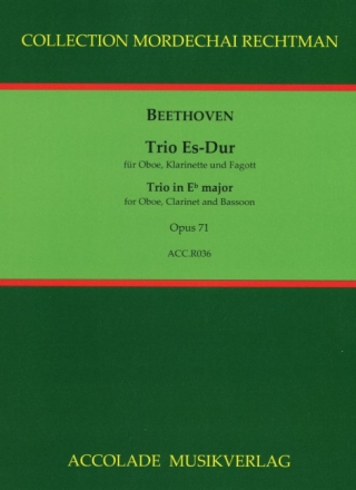 Trio Es-Dur nach dem Sextett op.71 f�r Oboe, Klarinette und Fagott Partitur und Stimmen