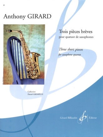 3 pi�ces br�ves pour quatuor de saxophones partition+parties