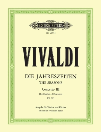 Konzert F-Dur RV293 f�r Violine und Streicher f�r Violine und Klavier