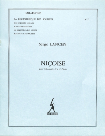 Nicoise pour clarinette en sib et piano la bibliotheque de solistes vol.2