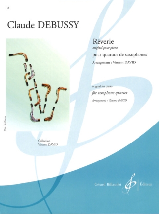 Reverie pour quatuor de saxophones, partition+parties David, V., arr.