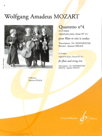 Quartetto r� majeur no.4 pour flute et trio � cordes, partition+parties