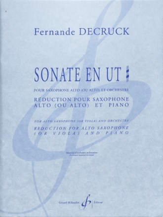 Sonate en ut pour saxophone alto ou alto et orchestre pour saxophone alto (ou alto) et piano