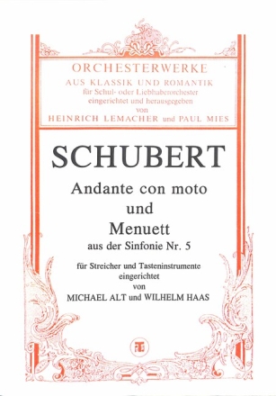 Andante con moto und Menuett f�r Streicher und Tasteninstrumente Partitur