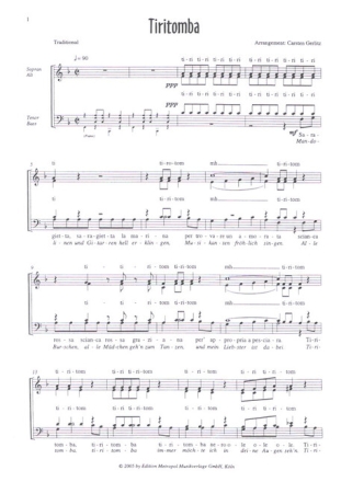 Tiritomba f�r gem Chor und Klavier Chorpartitur (dt/it)