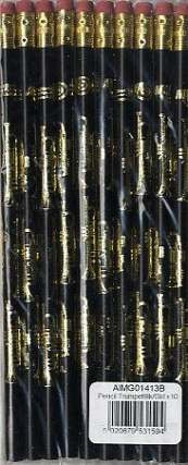 Pencil trumpet black/golden   set of 10