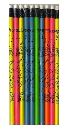 Pencil drumset neon  set of 10