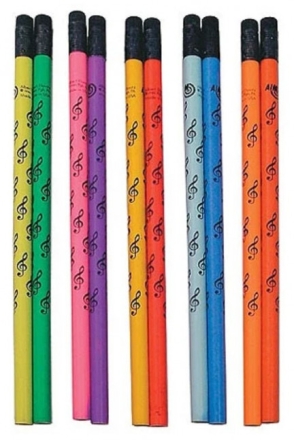 Pencil treble clef sorted by color  set of 10