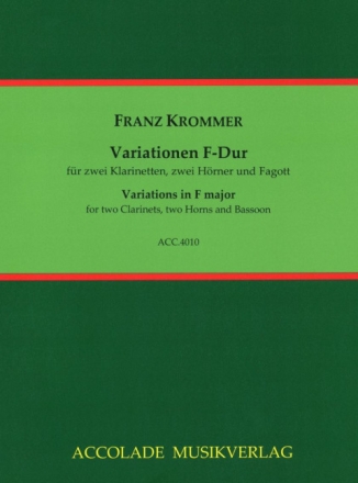 Variationen F-Dur f�r 2 Klarinetten 2 H�rner in F und Fagott Partitur und Stimmen
