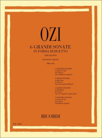 6 gro�e Sonaten in Duettform f�r 2 Fagotte Spielpartitur