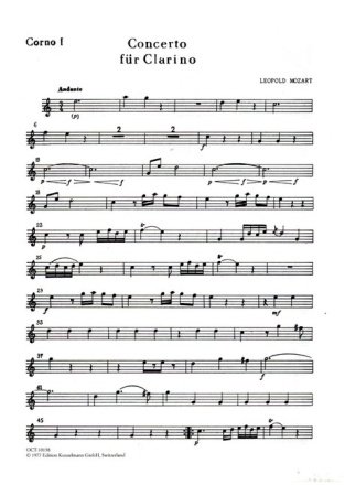 Konzert D-Dur f�r Trompete in D und Orchester Harmoniestimmen