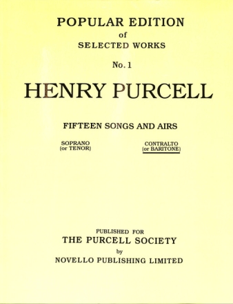 15 Songs and Airs for voice (contralto/bariton) and piano