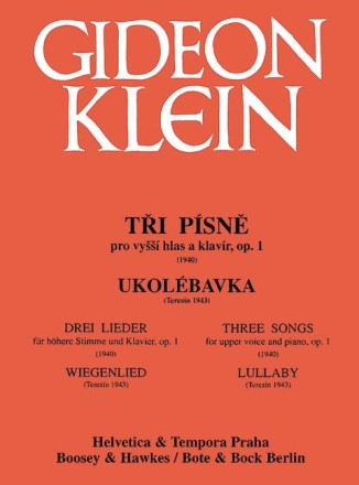 3 Lieder op.1 f�r h�here Stimme und Klavier