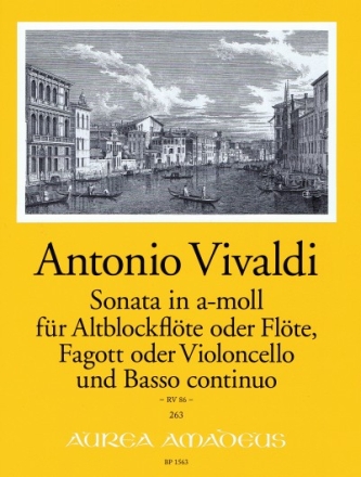 Sonate a-Moll RV86 f�r Altblockfl�te (Fl�te), Fagott (Violoncello) und Bc Partitur und Stimmen