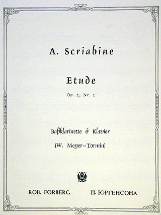 Et�de op.2,1 f�r Ba�klarinette und Klavier