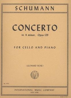 Concerto a minor op.129 for cello and orchestra for cello and piano