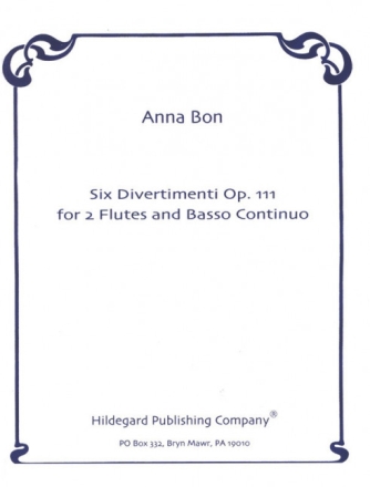 6 Divertimenti op.3 for 2 flutes and bc