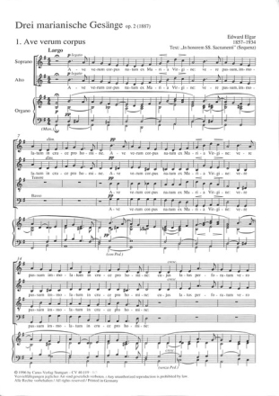3 Marianische Ges�nge op.2 f�r gem Chor und Orgel, Partitur