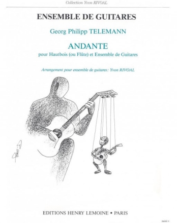 Andante pour hautbois (fl�te) et ensemble de 4 guitares partitur et parties