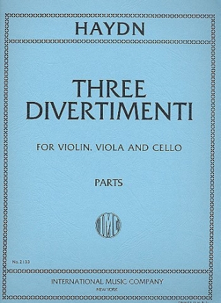3 Divertimenti for violin, viola and cello parts