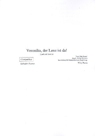 Veronika der Lenz ist da f�r M�nnerchor Chorpartitur